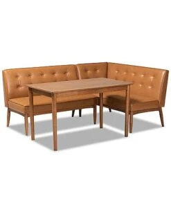 Baxton Studio Arvid 3pc Dining Nook Set Home