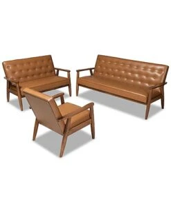 Baxton Studio Rrento 3pc Living Room Set Home