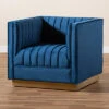 Baxton Studio Aveline Glam And Luxe Navy Blue Velvet Armchair Home