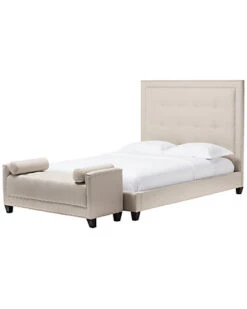 Baxton Studio Hirst Queen Platform Bed Home