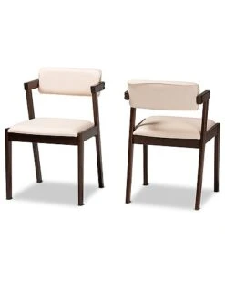 Baxton Studio Althea Mid-Century Modern Transitional 2Pc Dining Chair Set Home