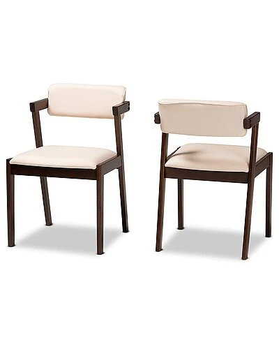 Baxton Studio Althea Mid-Century Modern Transitional 2Pc Dining Chair Set Home