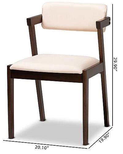 Baxton Studio Althea Mid-Century Modern Transitional 2Pc Dining Chair Set Home - Image 3