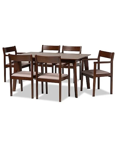 Baxton Studio Helene Mid-Century Modern 7Pc Dining Set Home