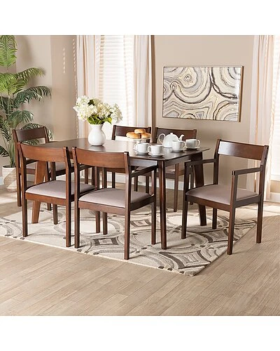 Baxton Studio Helene Mid-Century Modern 7Pc Dining Set Home - Image 2