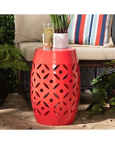 Baxton Studio Hallie Metal Outdoor Side Table Home - Image 2