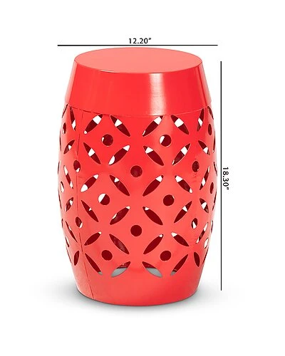 Baxton Studio Hallie Metal Outdoor Side Table Home - Image 3