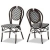 Baxton Studio Alaire Classic French Weaving And Metal 2pc Outdoor Dining Chair Set Home