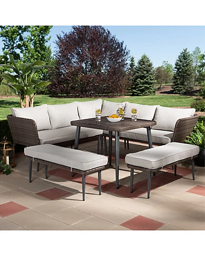 Baxton Studio Lillian 5pc Woven Rattan Outdoor Patio Set Home - Image 5