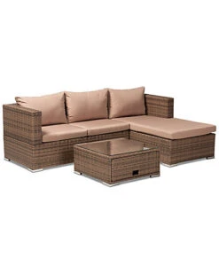 Baxton Studio Addison 3pc Outdoor Patio Set Home