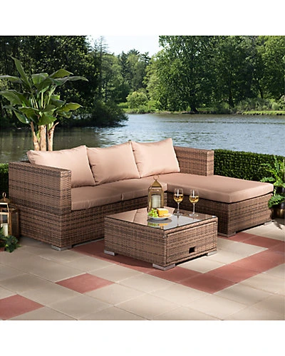 Baxton Studio Addison 3pc Outdoor Patio Set Home - Image 4