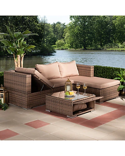 Baxton Studio Addison 3pc Outdoor Patio Set Home - Image 5